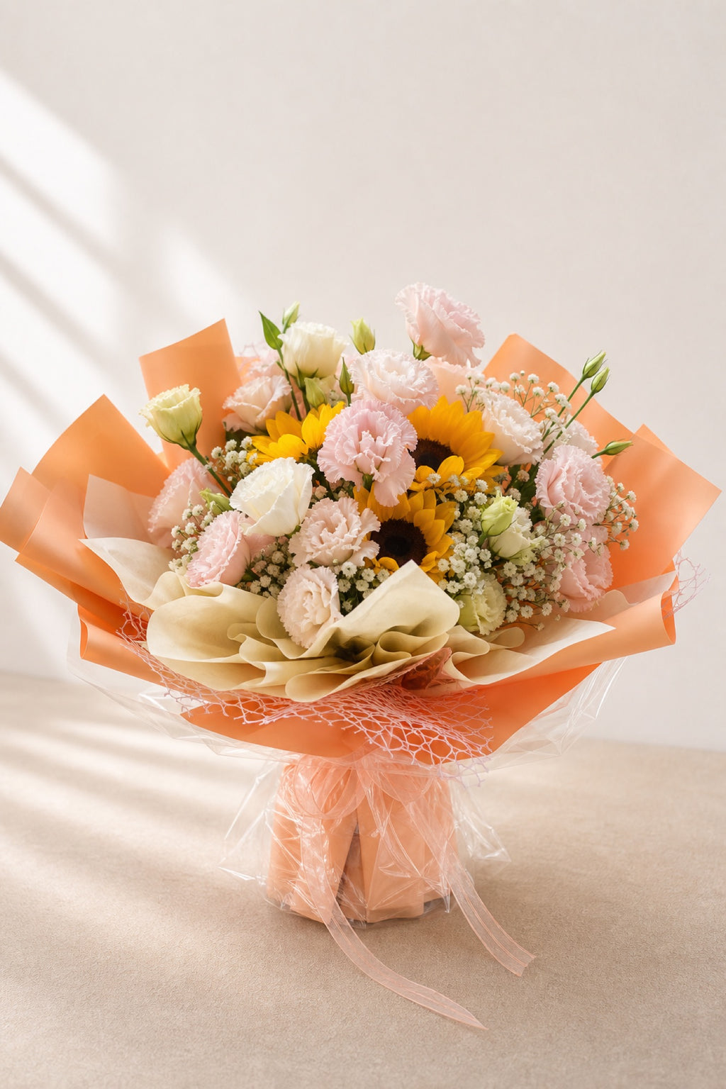 Sunflower & Pink Rose Bouquet - photo 1