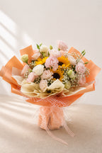 Sunflower & Pink Rose Bouquet - photo 1