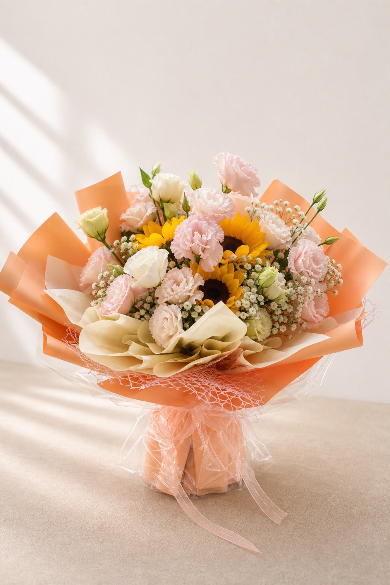 Sunflower & Pink Rose Bouquet - photo 1