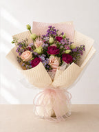 19 - Cream Pink Purple Daisy Bouquet - photo 1
