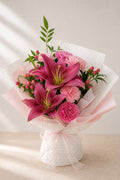 Pink Lily & Carnation Bouquet - photo 1