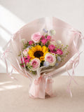 18 - Sunflower Pink Ribbon Bouquet - photo 1