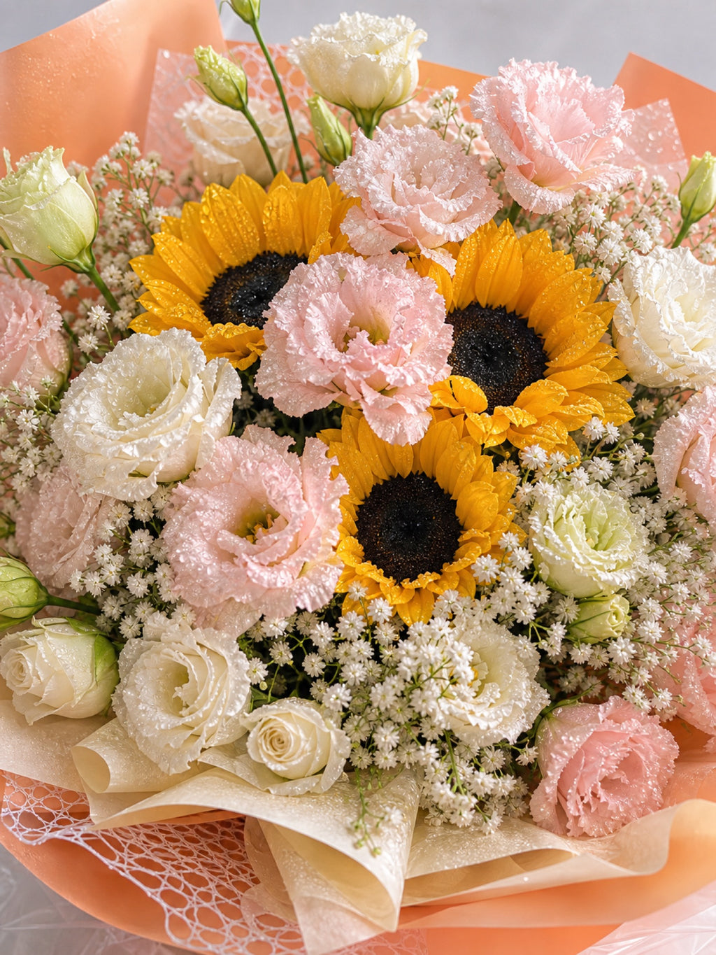 Sunflower & Pink Rose Bouquet - photo 2