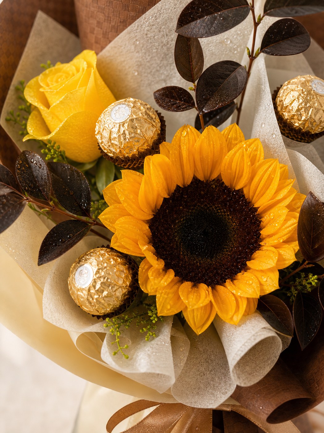 23 - Brown Sunflower Chocolate Bouquet - photo 2