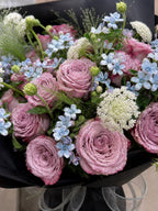 Mauve Rose & Forget-Me-Not Bouquet - photo 2