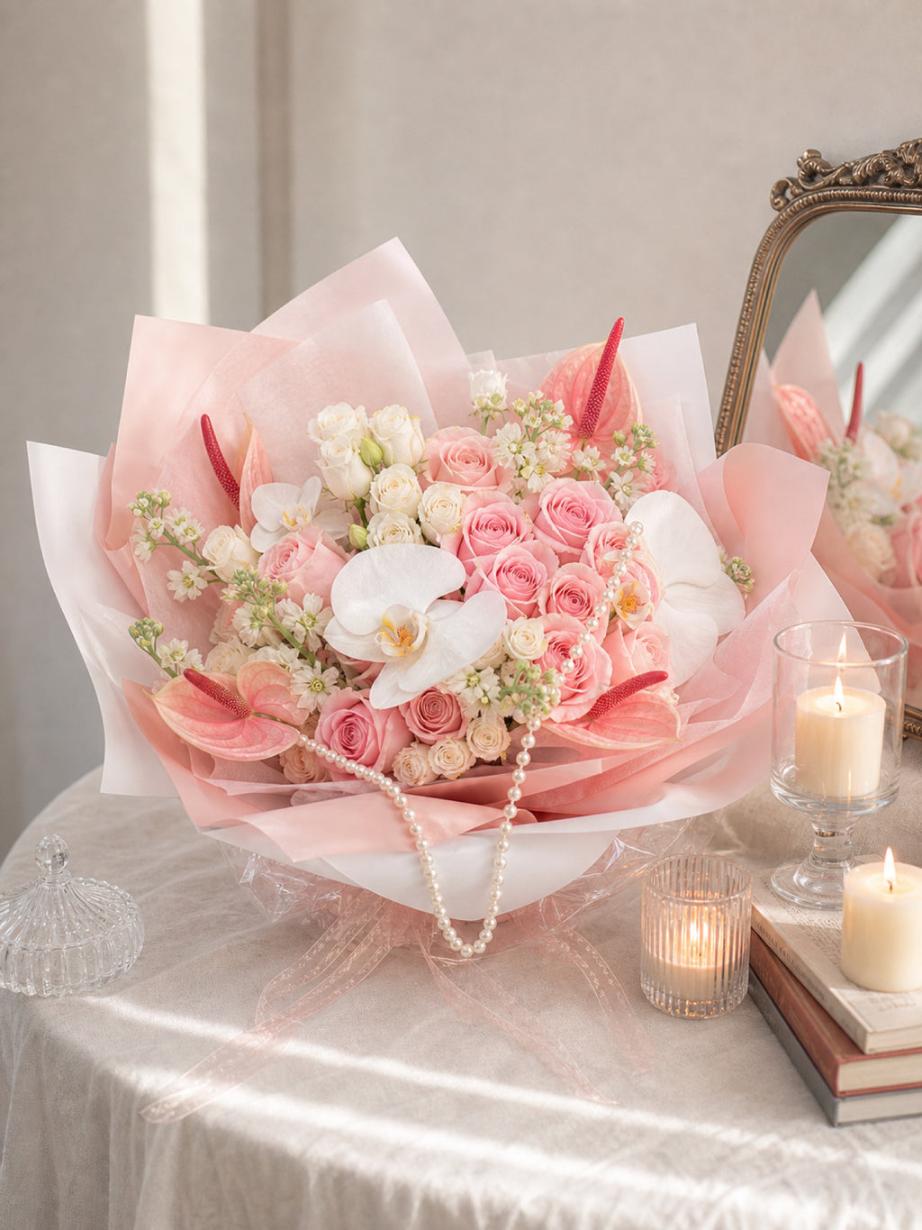 Pink Rose & Orchid Bouquet - photo 4