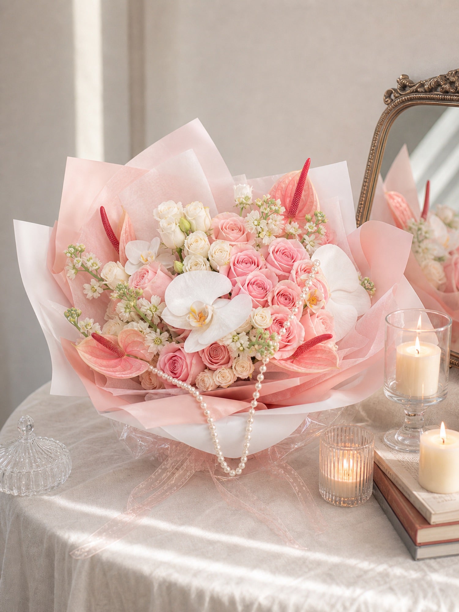 Pink Rose & Orchid Bouquet - photo 4