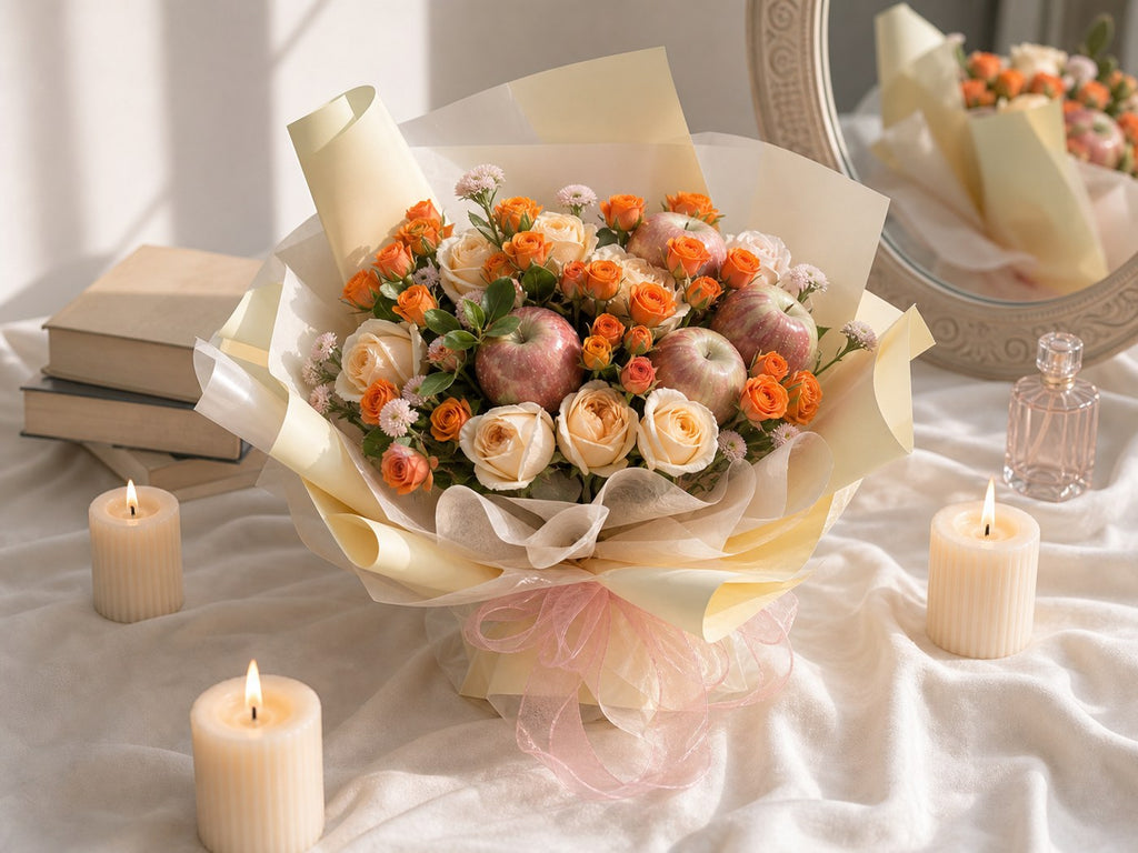 21 - Orange Rose Apple Bouquet - photo 4