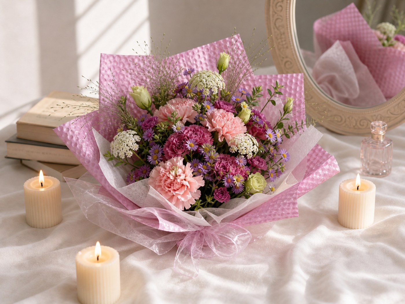 20 - Pink Purple Carnation Bouquet - photo 4