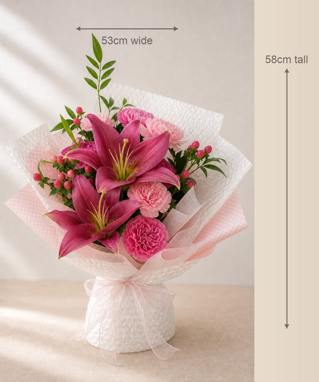 Pink Lily & Carnation Bouquet - photo 5